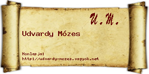 Udvardy Mózes névjegykártya